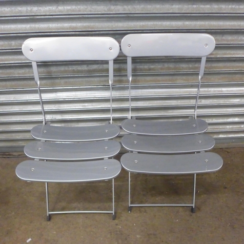 2192 - A metal two person bistro garden dining set