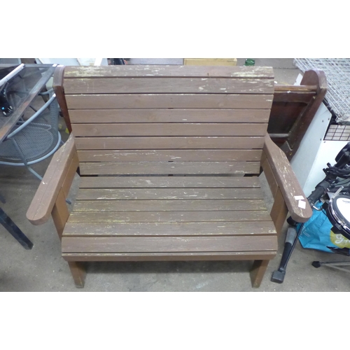 2208 - A two seater wooden garden bench