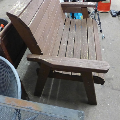 2208 - A two seater wooden garden bench