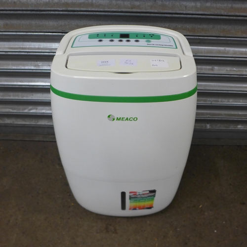 2215 - A Meaco 20L low energy 240V dehumidifier