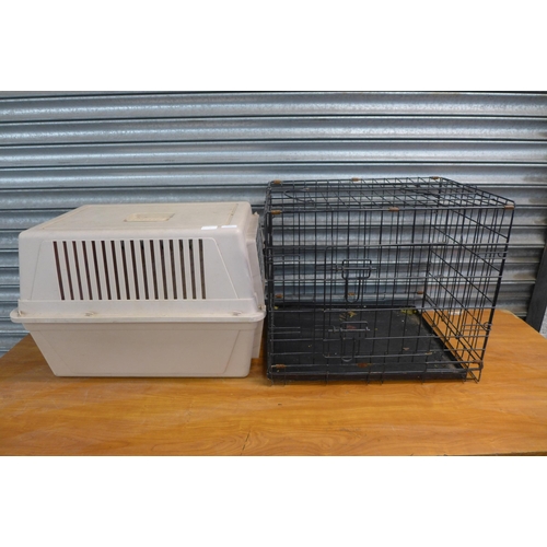 2232 - A small dog crate and small dog carry crate