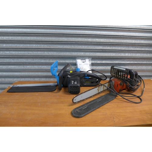 2247 - A Power Devil garden electric chainsaw and a Mac Allister MCSWP2000S 2000w electric chainsaw, boxed ... 