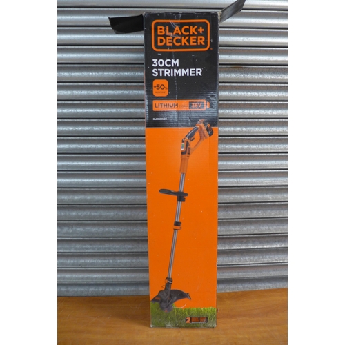 2275 - A Black and Decker GLC3630L20 cordless 30cm strimmer with a 36V 2AL lithium battery, charger and box