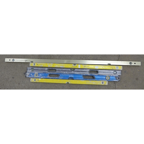 2292 - Five assorted long spirit levels including two Stabila