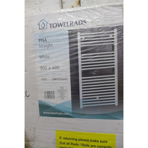 2294A - 2 Towel radiators, 800 x 600 - new & a 450 x 600 radiator - new