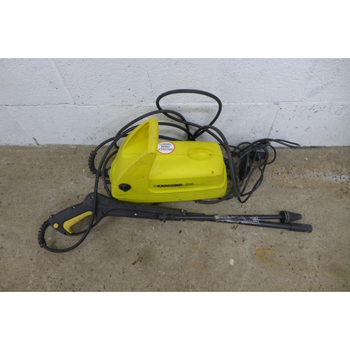 2295 - A HD11656 240v pressure jet wash with hose and lance and a Karcher 210 pressure jet wash with hose a... 