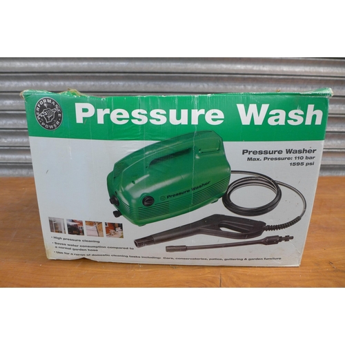 2300 - A Performance Power pressure wash in green, max pressure 110 bar, 1595 PSI