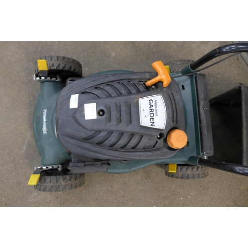 2312 - A Powerforce garden petrol driven lawn mower with collection box