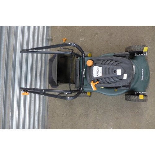 2312 - A Powerforce garden petrol driven lawn mower with collection box