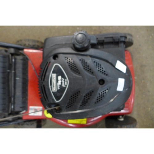 A Mountfield WB45 OHV 140cc petrol driven lawnmower with a 45cm cutting width