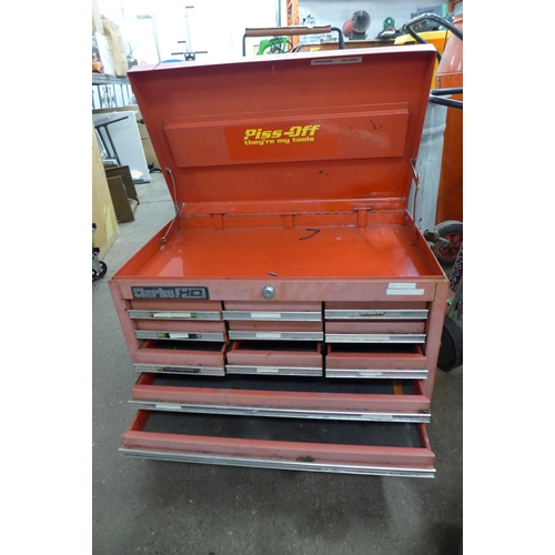 2325 - A Clarke HD toolbox with 12 roller bearing lockable drawers - no key