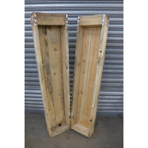 2326 - Two heavy duty 5ft x 1ft x 6” wooden planters