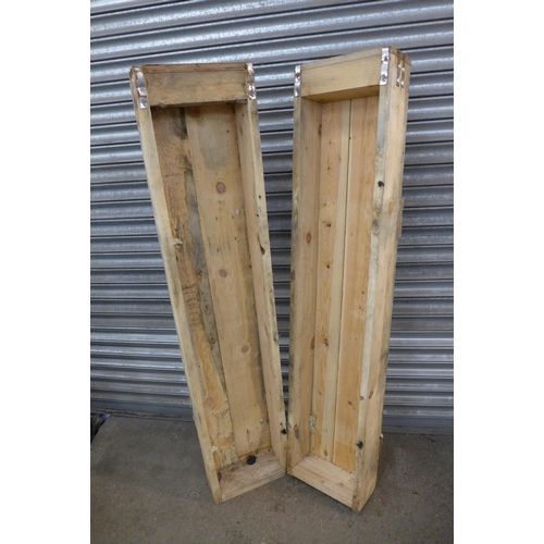 2328 - Two heavy duty 5ft x 1ft x 6” wooden planters