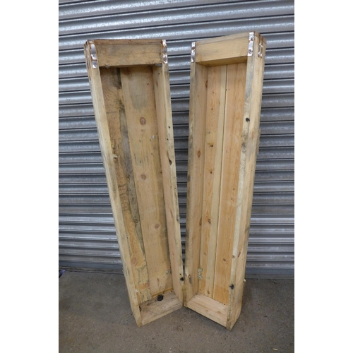 2330 - Two heavy duty 5ft x 1ft x 6” wooden planters