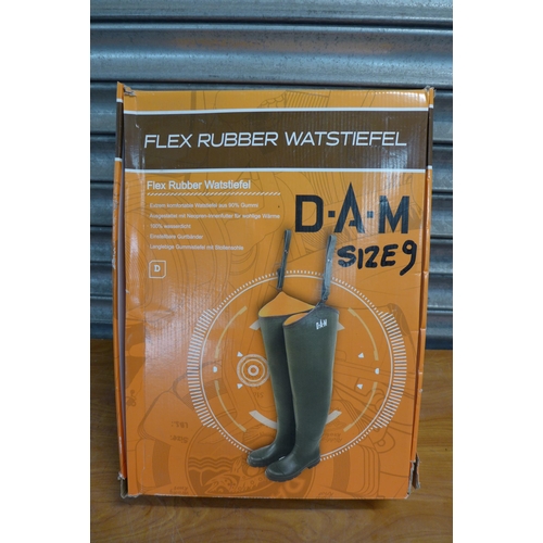 2339 - A pair of size 9 D.A.M flexible rubber fishing wader boots