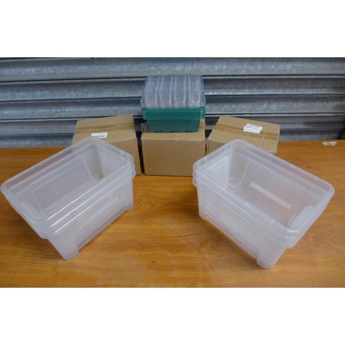 2341 - A collection of seed trays and propagators, four boxes and six other plastic tubs