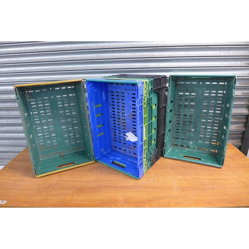 2398 - Six plastic stackable storage trays