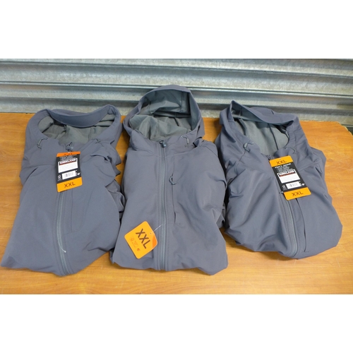 2415 - Five men's Kirkland Signature water repellent, wind resistant jackets - all size XXL (unworn and unu... 