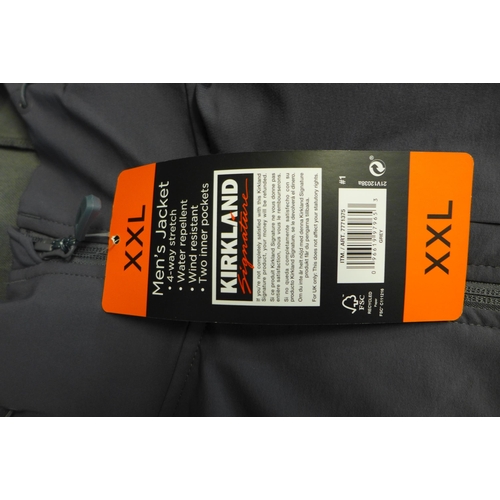 2415 - Five men's Kirkland Signature water repellent, wind resistant jackets - all size XXL (unworn and unu... 