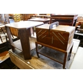 An Art Deco Octagonal Occasional Table And An Oak Cantilever Sewing Box