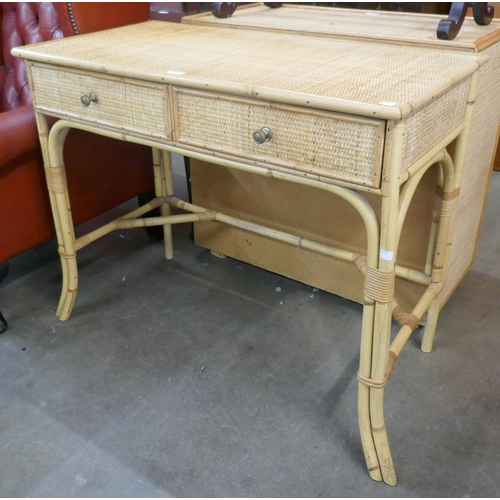 91 - A bamboo and rattan desk