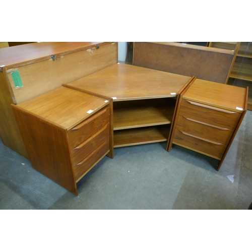 95 - A teak TV corner unit