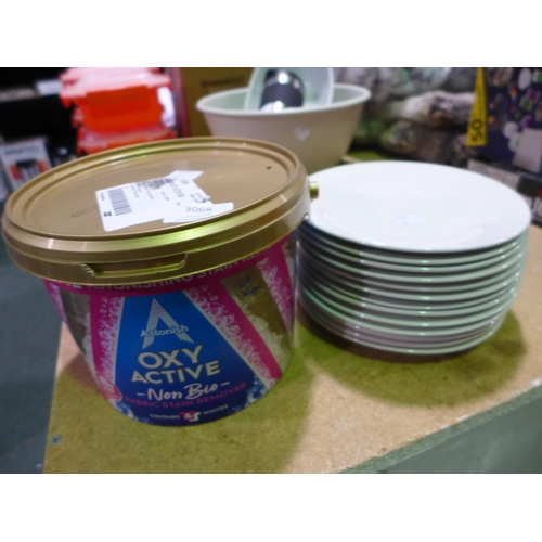 3068 - Side Plates & Astonish Oxy Active Non-bio Stain Remover (318-183,186) *This lot is subject to VAT