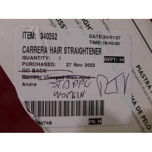 3089 - Carrera Hair Straightener - No#534  (318-216) *This lot is subject to VAT