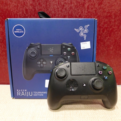 3092 - Razer PS4 Controller, Raiju Tournament Edition  (318-219) *This lot is subject to VAT