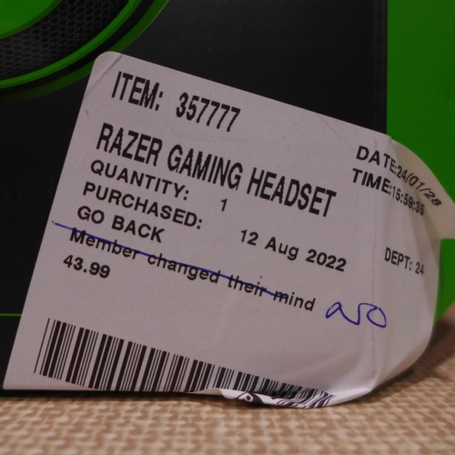 3093 - Razer Gaming Headset, Kraken Green (318-220) *This lot is subject to VAT