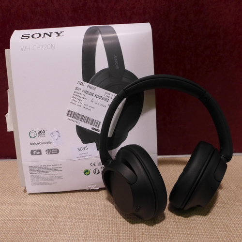 3095 - Sony Wireless Black Headphones Model - WH-CH720N (317-112) *This lot is subject to VAT