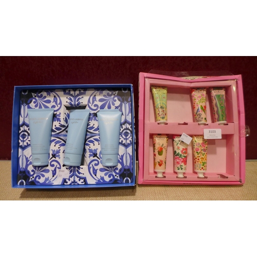 3103 - Cath Kidston Mini Hand Creams & 3 D&G Light Blue - 50ml Body Creams & Shower Gel (317-590, 670,671) ... 