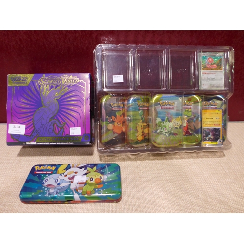 3104 - Pokemon Mini Tins & Pokemon Elite Trainer Box (318-53,54) *This lot is subject to VAT