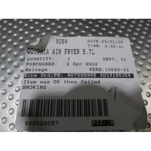 3113 - Gourmia Air Fryer         (317-225) *This lot is subject to VAT