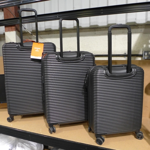 3118 - Superdry 3-pc Black Luggage Set, Original RRP £149.99 + VAT (317-585) *This lot is subject to VAT