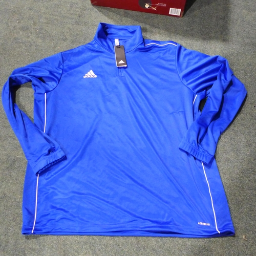 3130 - Quantity of Men's Blue Adidas 1/4 zip training tops - Mainly size: XXL *This lot is subject to VAT