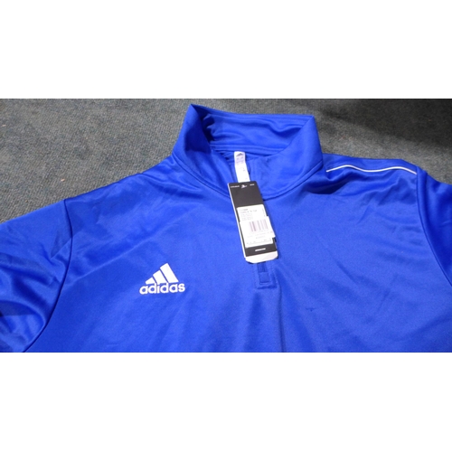 3130 - Quantity of Men's Blue Adidas 1/4 zip training tops - Mainly size: XXL *This lot is subject to VAT