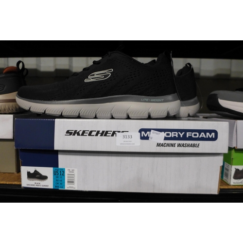 3133 - Pair of Men's Black Skechers - UK size: 11 *This lot is subject to VAT