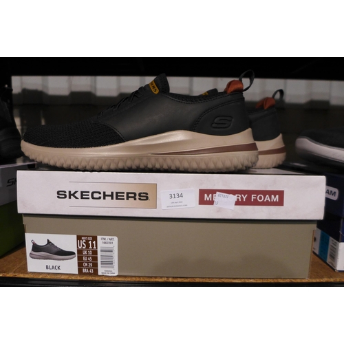 3134 - Pair of Men's Black Skechers - UK size: 10 *This lot is subject to VAT