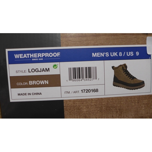 3136 - Pair of Men's Brown Weatherproof boots - UK size: 8 *This lot is subject to VAT