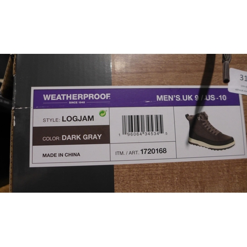 3137 - Pair of Men's Dark Grey Weatherproof boots - UK size: 9 *This lot is subject to VAT