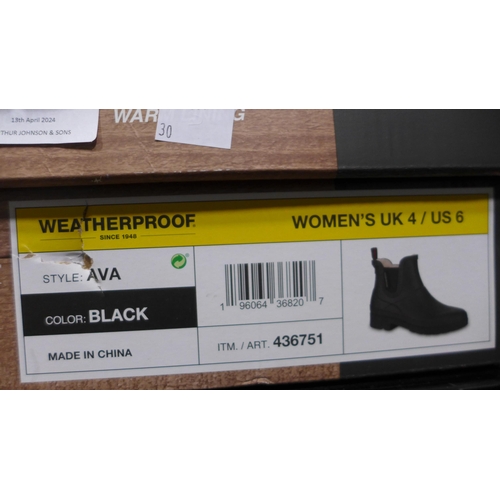 3146 - Pair of Ladies Black Weatherproof Ankle Boots - Size: UK 4 *This lot is subject to VAT