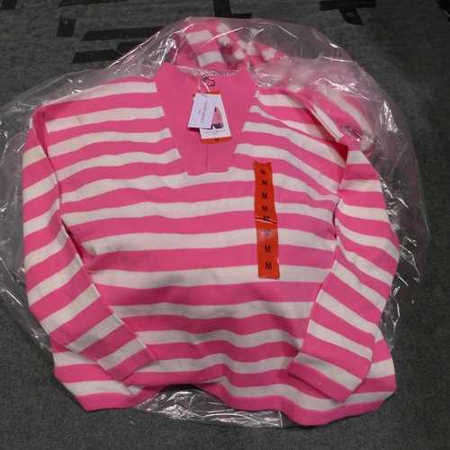 3153 - Quantity of Ladies Gianni Feraud Pink stripey jumpers - mixed sizes *This lot is subject to VAT