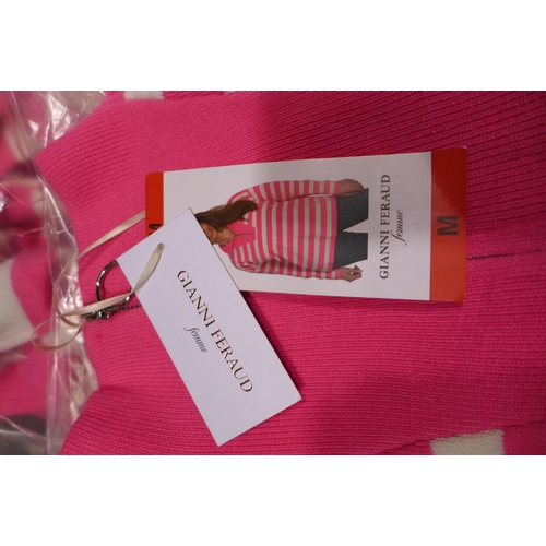 3153 - Quantity of Ladies Gianni Feraud Pink stripey jumpers - mixed sizes *This lot is subject to VAT