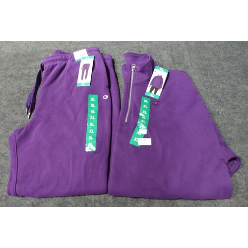 3175 - Ladies Champion Elite two-piece purple Tracksuit Size: XL *This lot is subject to VAT