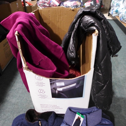 3181 - Quantity of Ladies coats & jackets - various sizes, styles, colours, etc. *This lot is subject to VA... 