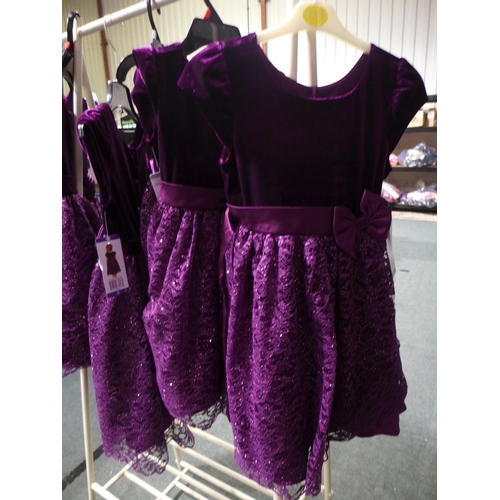 3185 - Five Jona Michelle - Girl's purple party dresses - mixed sizes  *This lot is subject to VAT