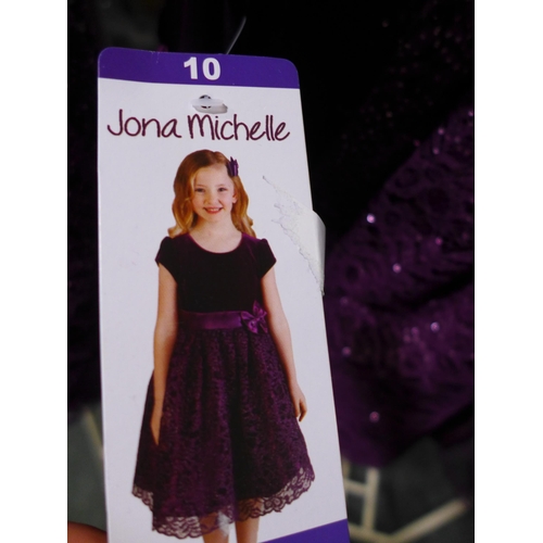 3185 - Five Jona Michelle - Girl's purple party dresses - mixed sizes  *This lot is subject to VAT