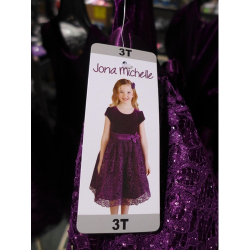 3185 - Five Jona Michelle - Girl's purple party dresses - mixed sizes  *This lot is subject to VAT