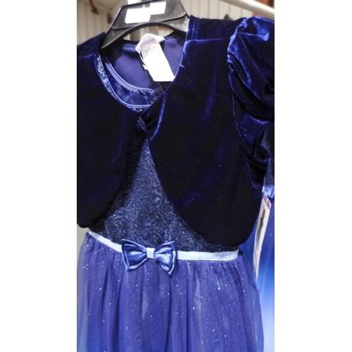 3187 - Two Jona Michelle - Girl's blue party dresses with jackets - both size: 10